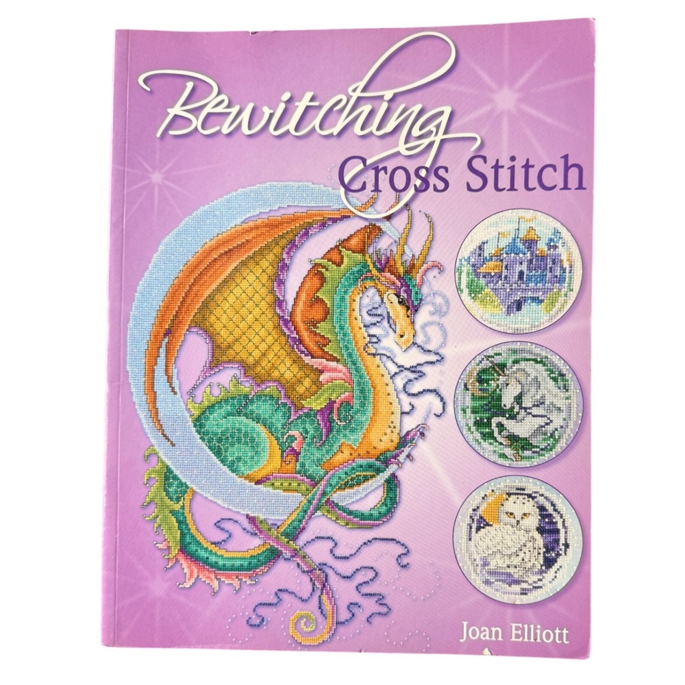 Bewitching Cross Stitch Joan Elliott Fantasy Patterns Dragon Unicorn Book 2008